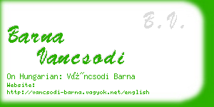 barna vancsodi business card